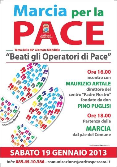 Locandina della Marcia della Pace a Cepagatti (Pe)